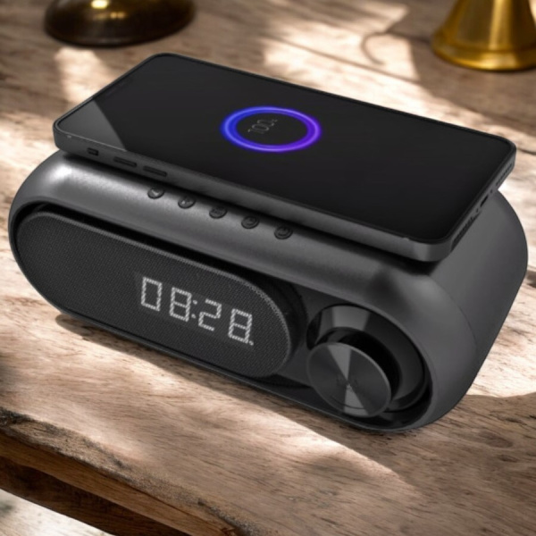 Часы Radon с беспроводной зарядкой 5 в 1, Чёрный